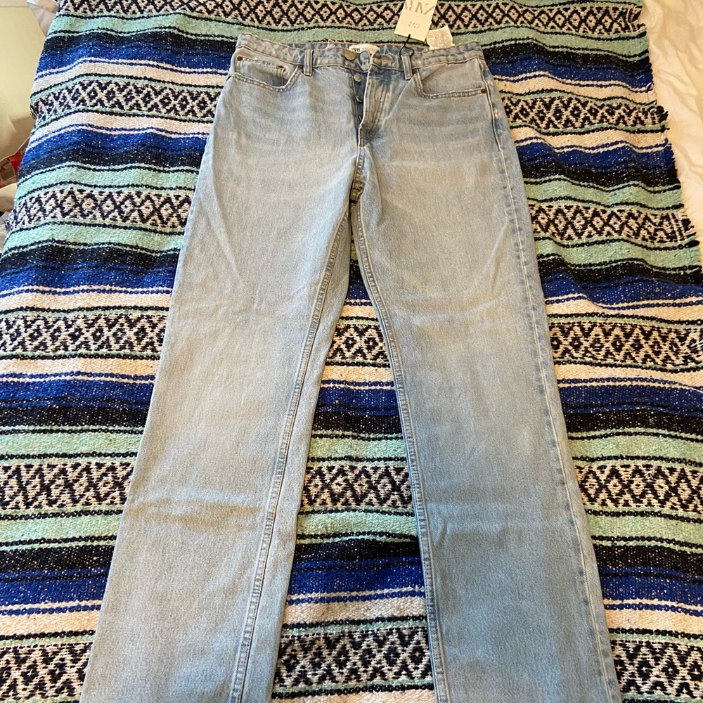 BNWT Zara high rise straight leg full length jeans